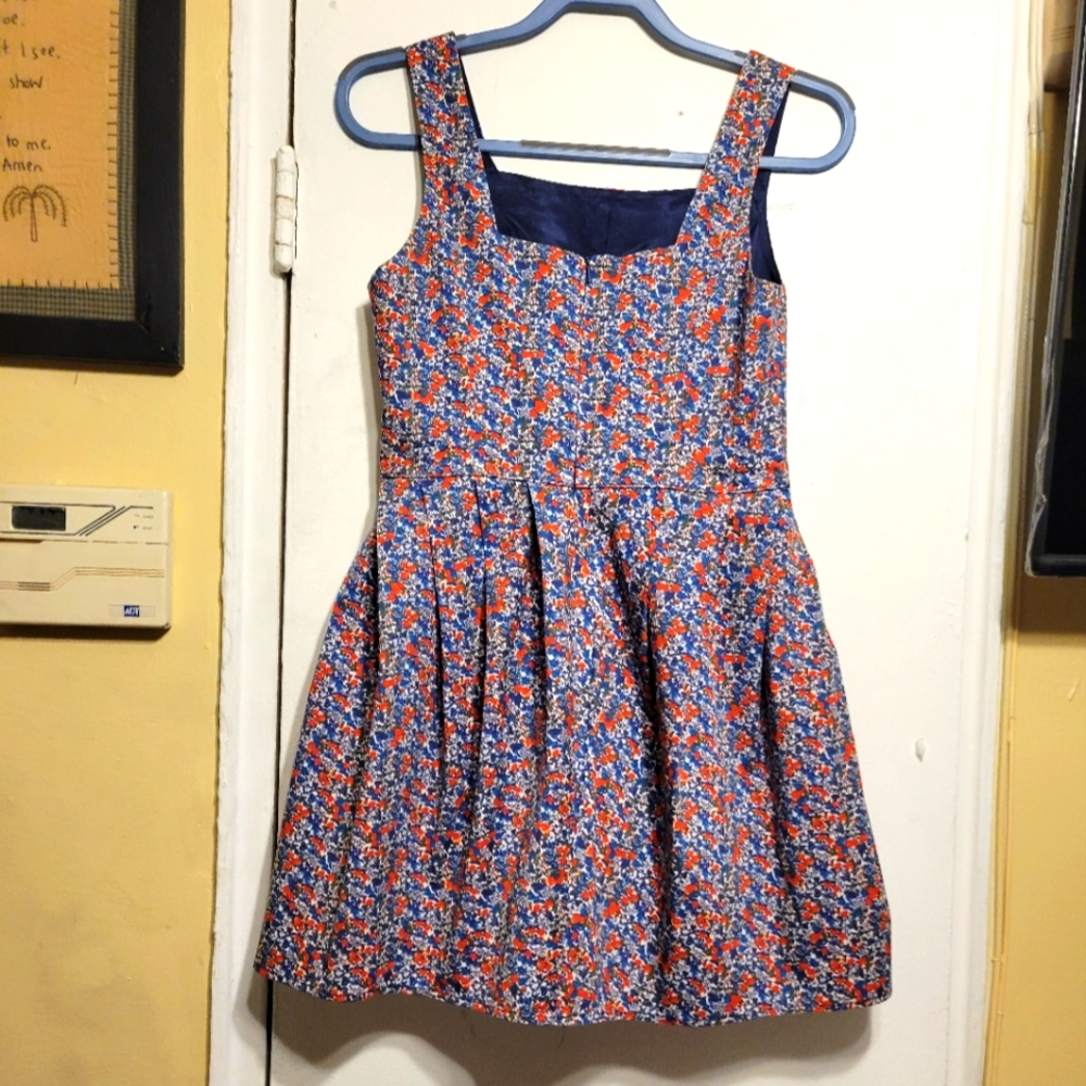 TopShop Floral Kids Dress in Blue and Red Size 8